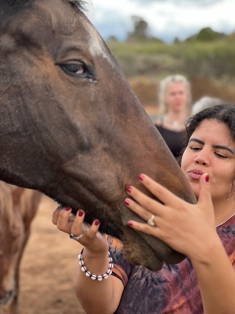 Grounded horse session
